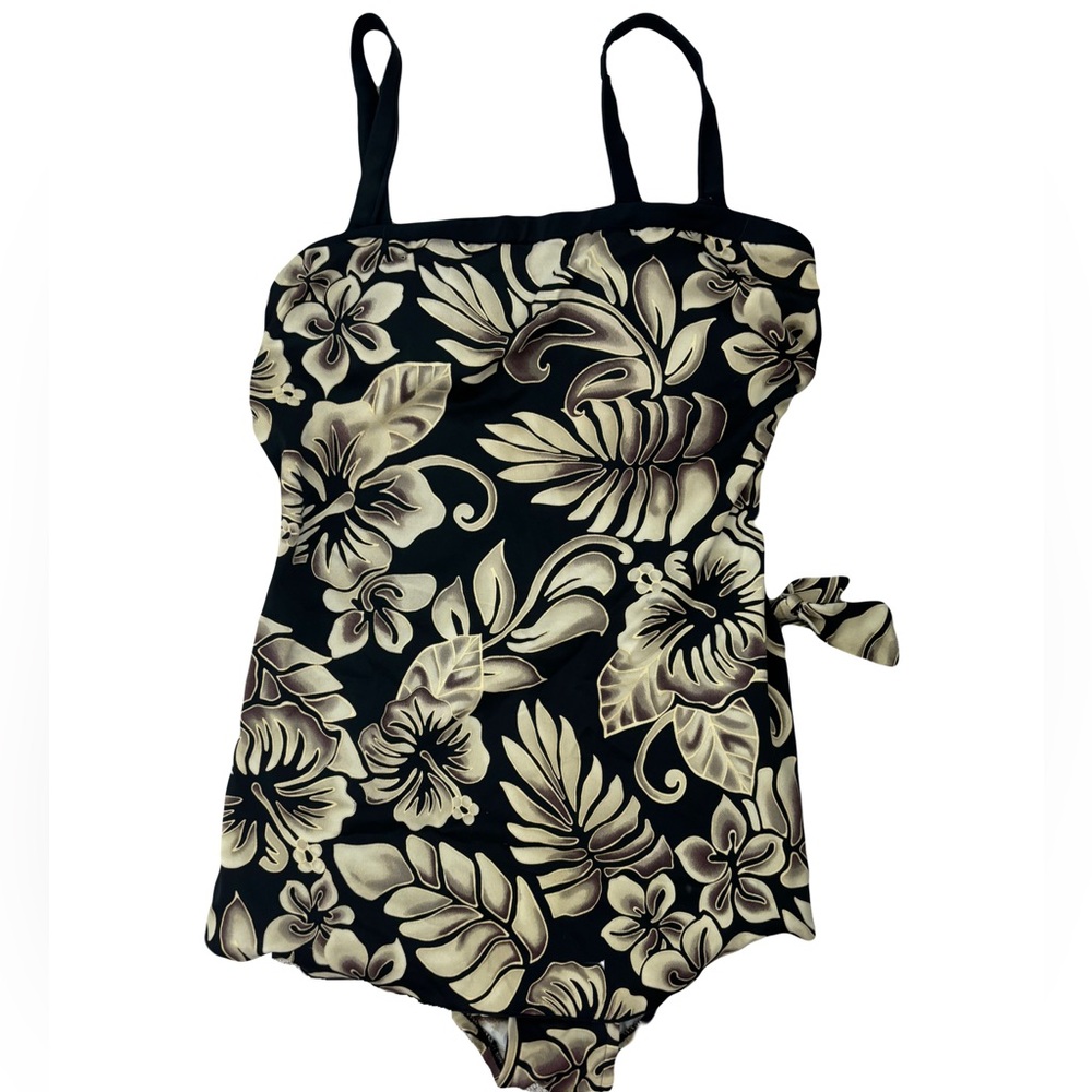 Maxine of Hollywood Vintage One Piece Swimsuit Hawaii Vacation Size 14
